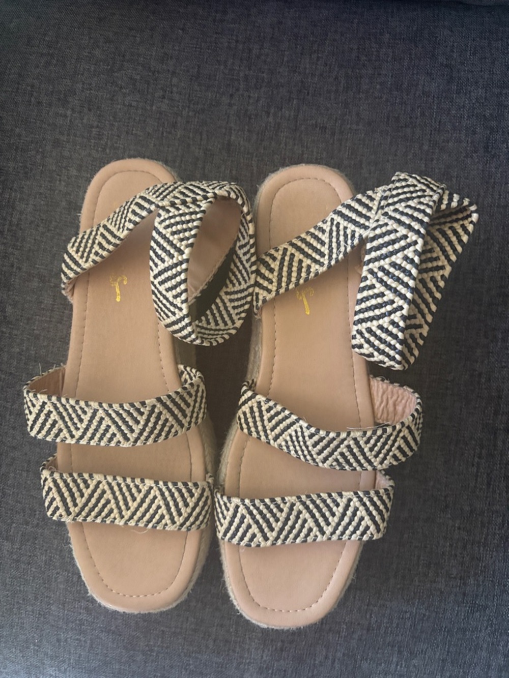 Braided Black and Cream Women's Strappy Sandals